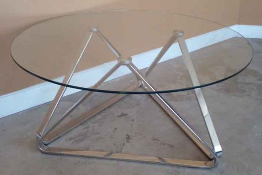 CT289S CLEAR GLASS/STAINLESS STEEL BASE COFFEE TABLE