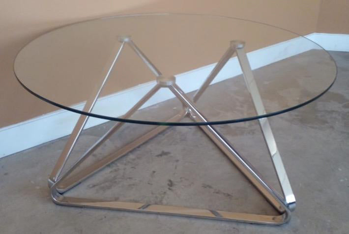 CT289S CLEAR GLASS/STAINLESS STEEL BASE COFFEE TABLE FOUR