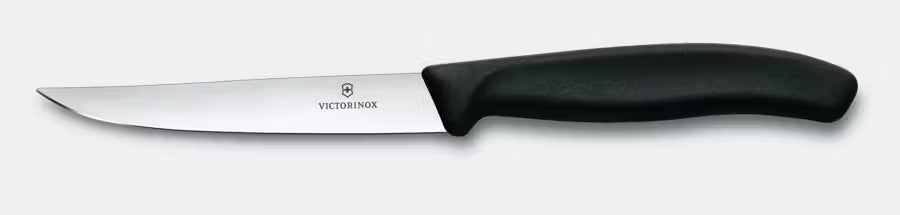 VICTORINOX KNIFE STEAK CLASSIC 11CM ROUND BLACK WAVY VICX