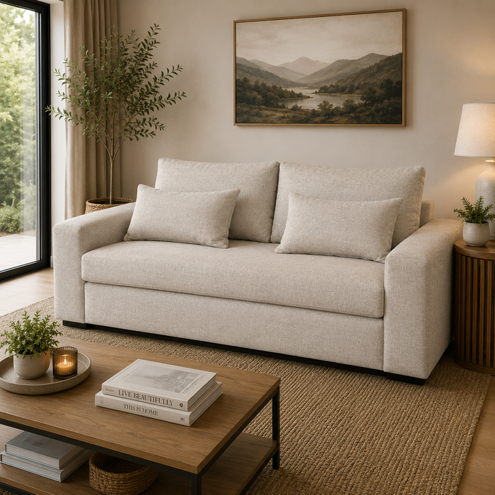 ZUVA 2 DIV COUCH - TEXTURED SAFARI FABRIC ZORO