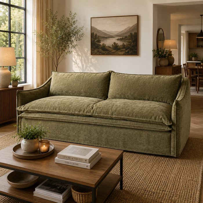 MISHA 3 DIV COUCH - SOFT WEAVE FERN FABRIC ZORO