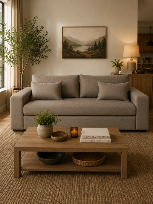 ZUVA 3 DIV COUCH - WOVEN MOCHA FABRIC ZORO