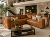 3PCE ZOLA CORNER LOUNGE SUITE MEDIUM - ECHOHIDE TAN FABRIC ZORO