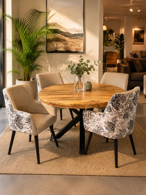 5PCE EVAN D/R/S - STELLA CHAIRS FABRIC FOUR