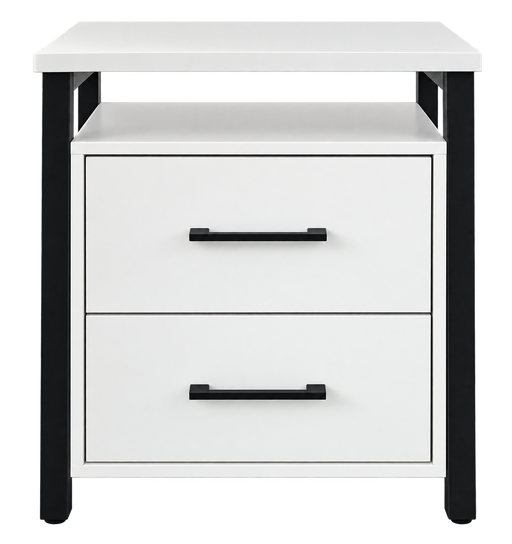WHITE FRAME 2 DRAWER PEDESTAL COOL