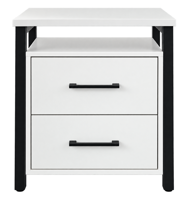 WHITE FRAME 2 DRAWER PEDESTAL COOL