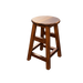 Wooden stool with a round seat on a white background