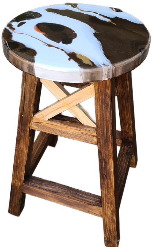 COWHIDE BAR CHAIRS RESIN & WOOD STUDIO DI