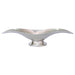 ROUGH NICKEL FTD BOAT VASE 64X15CM TRAN