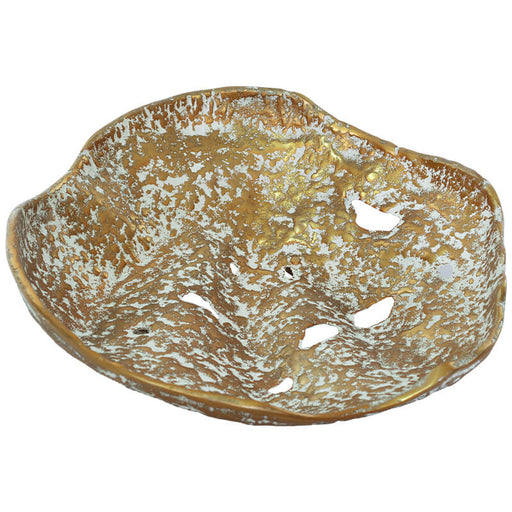 VOLCANIC FLAT BOWL GOLD/WHITE 36CM TRAN