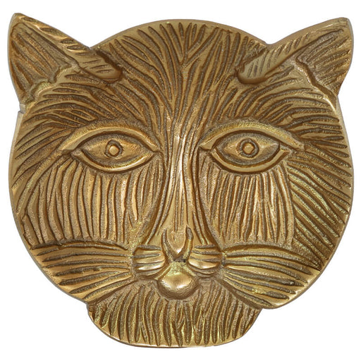 CAT FACE WALL DECOR GOLD 13CM TRAN