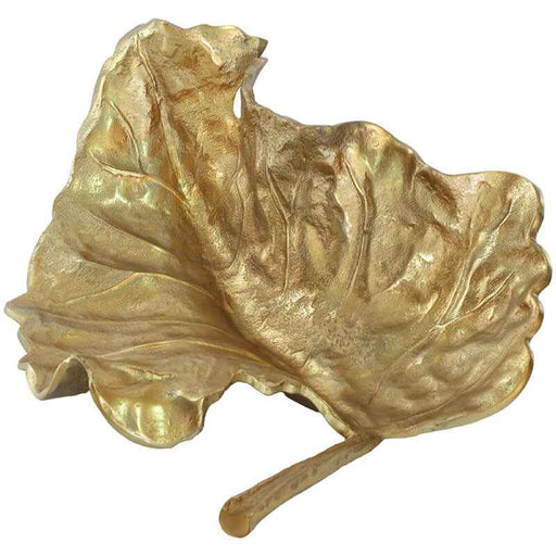 LEMBA CURVED LEAF GOLD 55X36X18CM