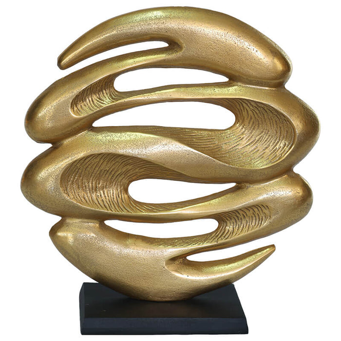LAVA SCULPTURE GOLD/BLACK 44CM TRAN