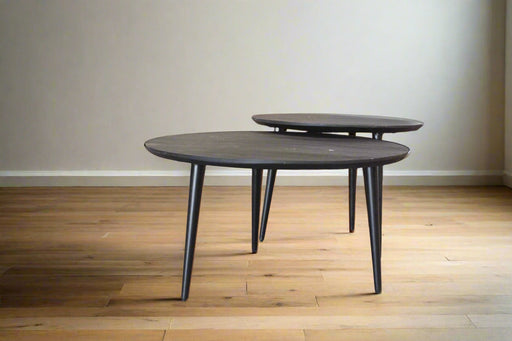 DELTA COFFEE TABLE - MANGO WOOD AND METAL BLACK FOUR CORNERS