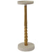 PILLAR CANDLE HOLDER GOLD/WHITE 31CM TRAN