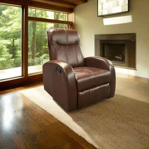 EDEN RECLINER - CUMULUS BROWN FULL LEATHER GRAF