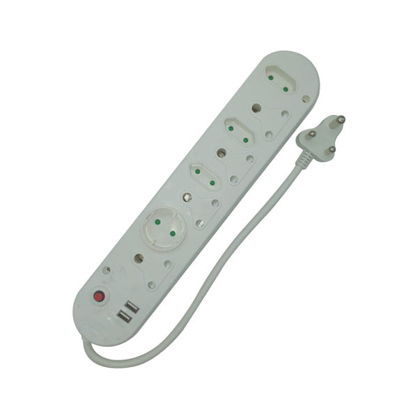 ELECTROSENSE 8 WAY MULTIPLUG WITH USB PORT 4x16A + 3x5A 2 PI BARK