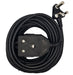 ELECTROSENSE 5M EXTENSION W/SIDE BY SIDE 2x 16A DBLE CO BLK BARK