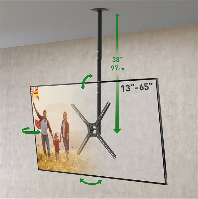 BARKAN CEILING MOUNT BRACKET SWIVEL AND TILT UP TO 65" BARK