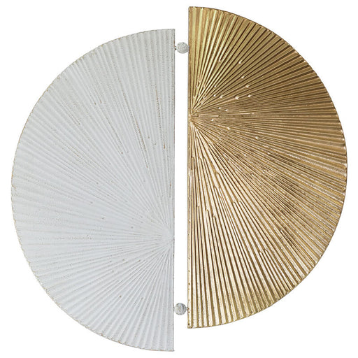WHITE/GOLD FAN WALL ART 66CM TRAN
