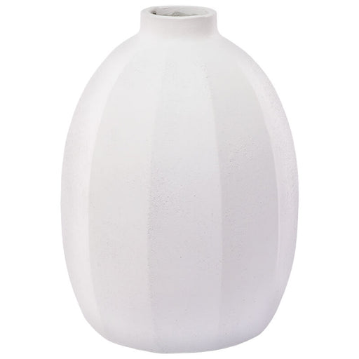 WHITE LINEAR VASE 42X32CM TRAN