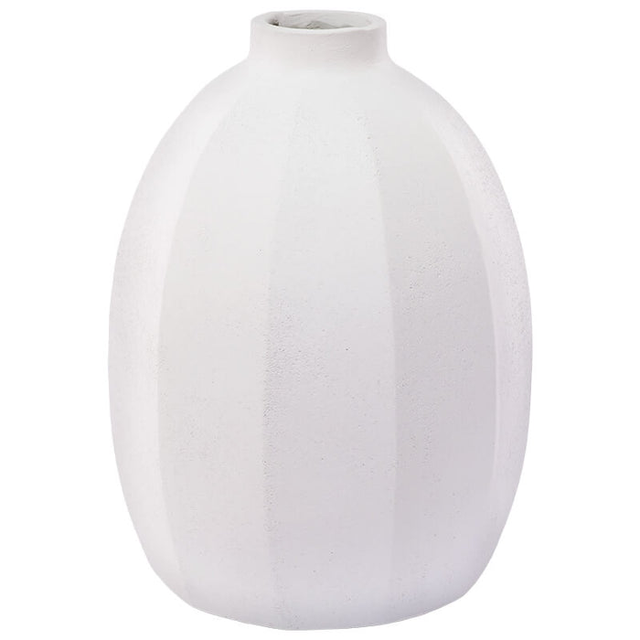 WHITE LINEAR VASE 42X32CM TRAN