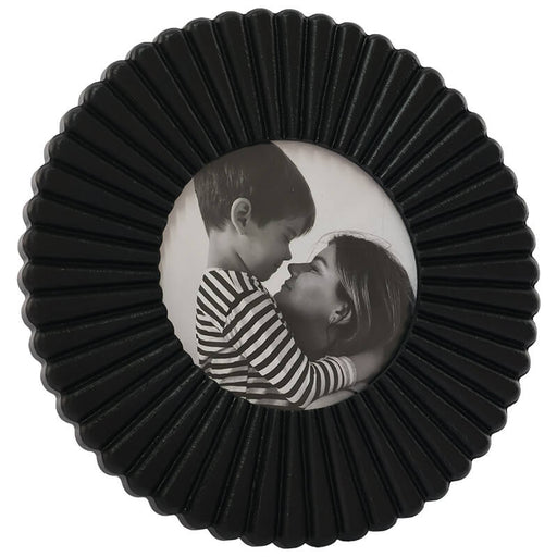 BLACK FACET PICTURE FRAME 23CM TRAN