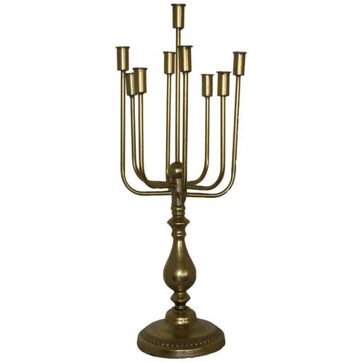 LUCIA 9 ARM CANDELABRA 73CM TRANS NATAL CUT GLASS