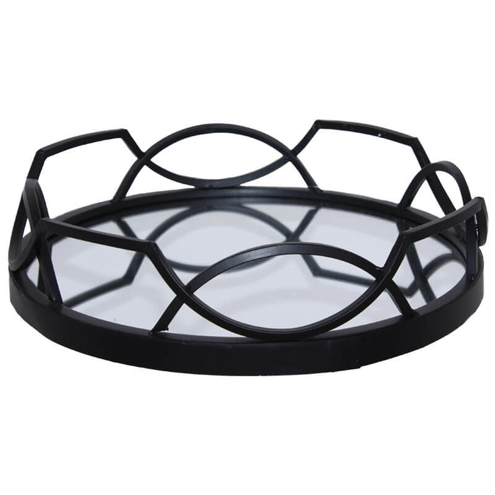 METRO ROUND TRAY BLACK 40CM DIA TRAN