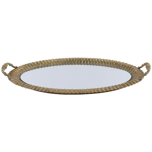 LISTRA HANDLED TRAY 48CM DIA TRANS NATAL CUT GLASS