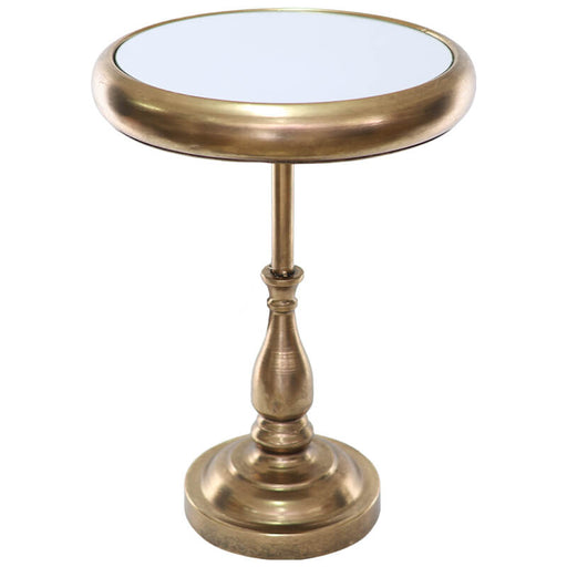 LEATHAN TABLE 56HX40D TRANS NATAL CUT GLASS