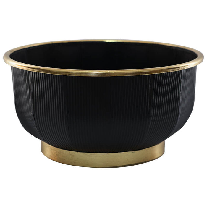 BLACK/GOLD LINE VASE 39X20CM TRAN