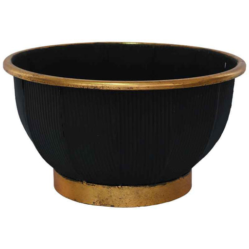 BLACK/GOLD LINE VASE 28X16CM
