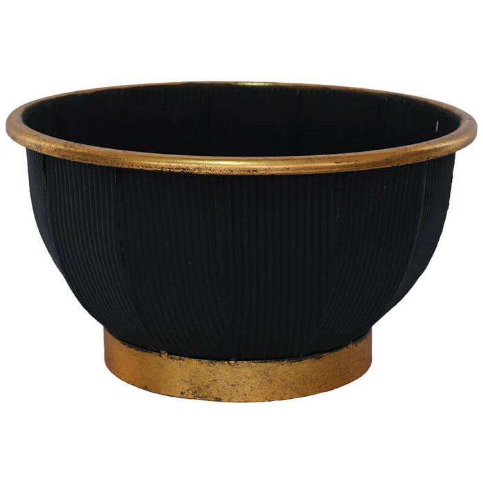 BLACK/GOLD LINE VASE 28X16CM TRAN