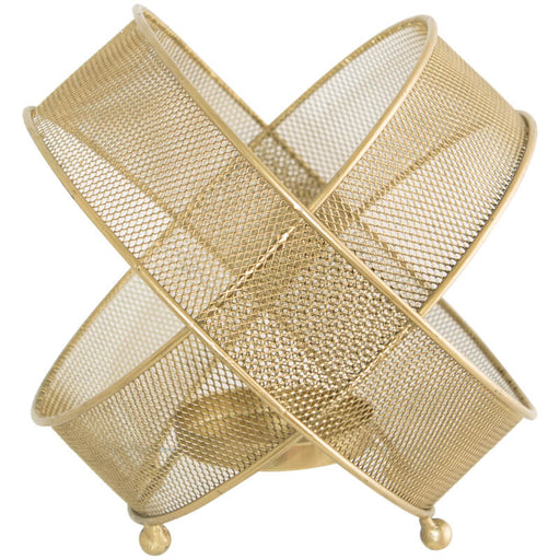 SATURN CANDLE HOLDER 23X20CM TRANS NATAL CUT GLASS
