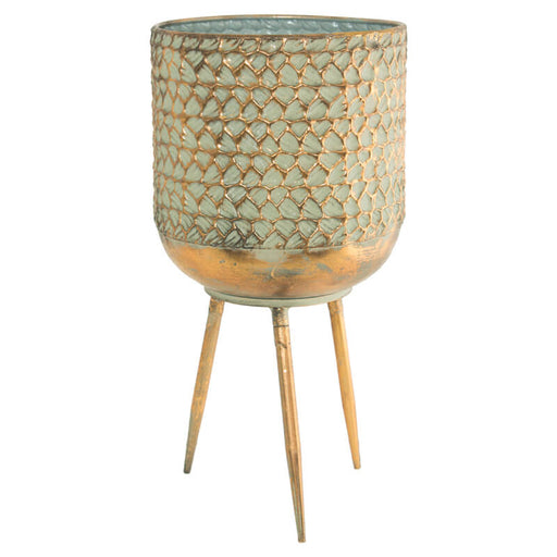 VERDO ORO TRI LEG POT 39CM KD TRANS NATAL CUT GLASS
