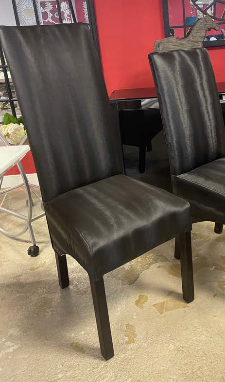 FOX GUNMETAL DINING CHAIR HIGH BACK RED ROOSTER