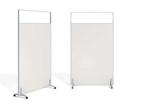 STL-P01-3 PARTITION CLEAR TEMPERED GLASS & MELAMINE (WARM WH STEL
