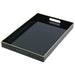 BLACK/GOLD RECT TRAY 40X26X4CM TRAN