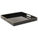 SQ BLACK TRAY GOLD TRIM 36X36CM TRAN