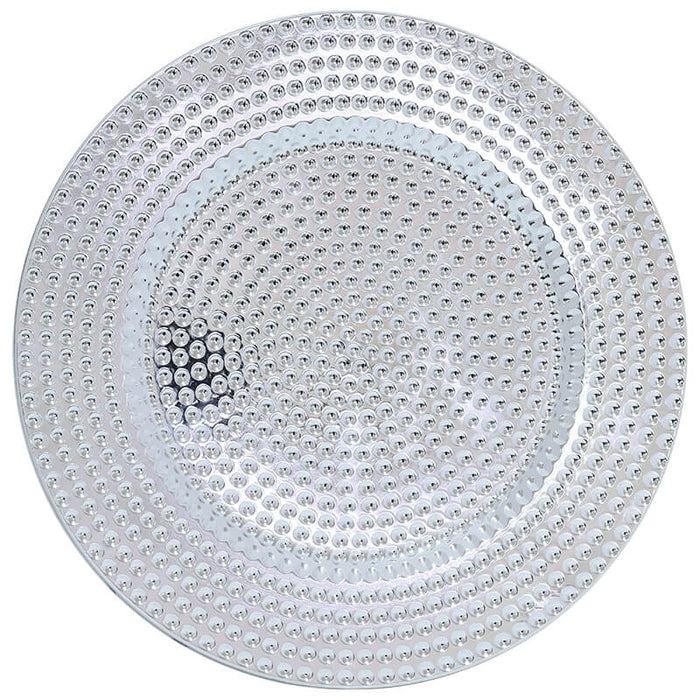 SILVER HAMMERED UNDERPLATE 33CM TRAN