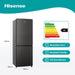HISENSE 223L TITANIUM INOX COMBI FRIDGE HISE