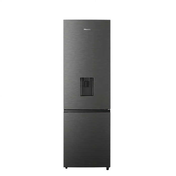 Black  Hisense refrigerator with water and ice dispenser on a white background - Nictus Namibia