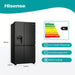 HISENSE 621L BLACK S/STEEL S/B/S FRIDGE HISE
