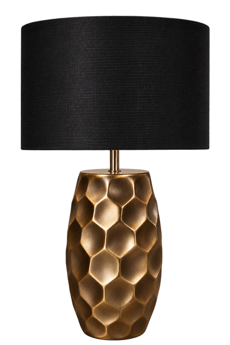 HAMMERED URN WITH BLACK SHADE NOLD