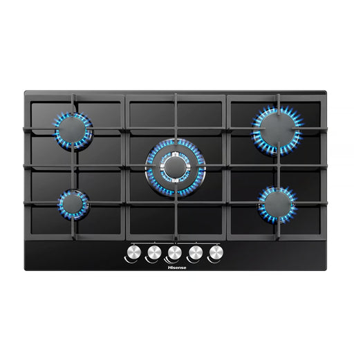 HISENSE HOB GAS,900MM, BLACK GLASS, 5 X BURNER HISE