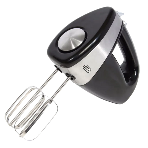 Defy hand mixer 300W black with beaters front view