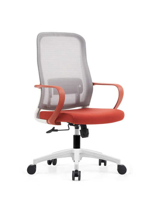 HT-501BWR MIDBACK CHAIR 120KG WHITE/RED STELLAR LIMITED