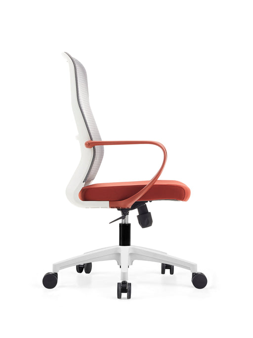 HT-501BWR MIDBACK CHAIR 120KG WHITE/RED STELLAR LIMITED