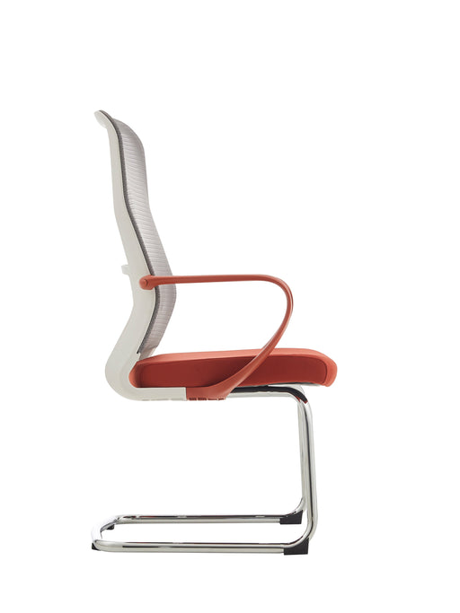 HT-501DWR VISITOR CHAIR 120KG (WHITE FRAME/ RED SE STELLAR LIMITED